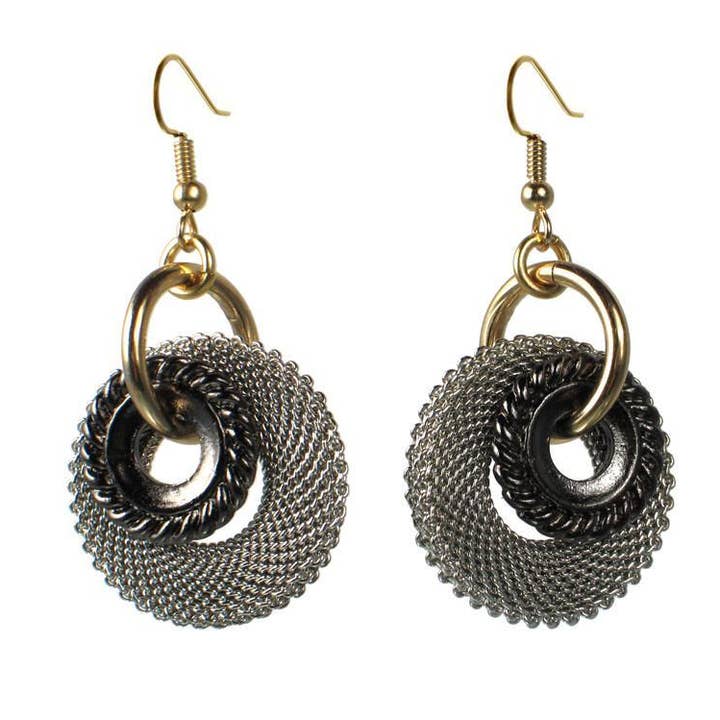 Large Mesh and Textured Circle Earrings for wholesale by Erica Zap Designs