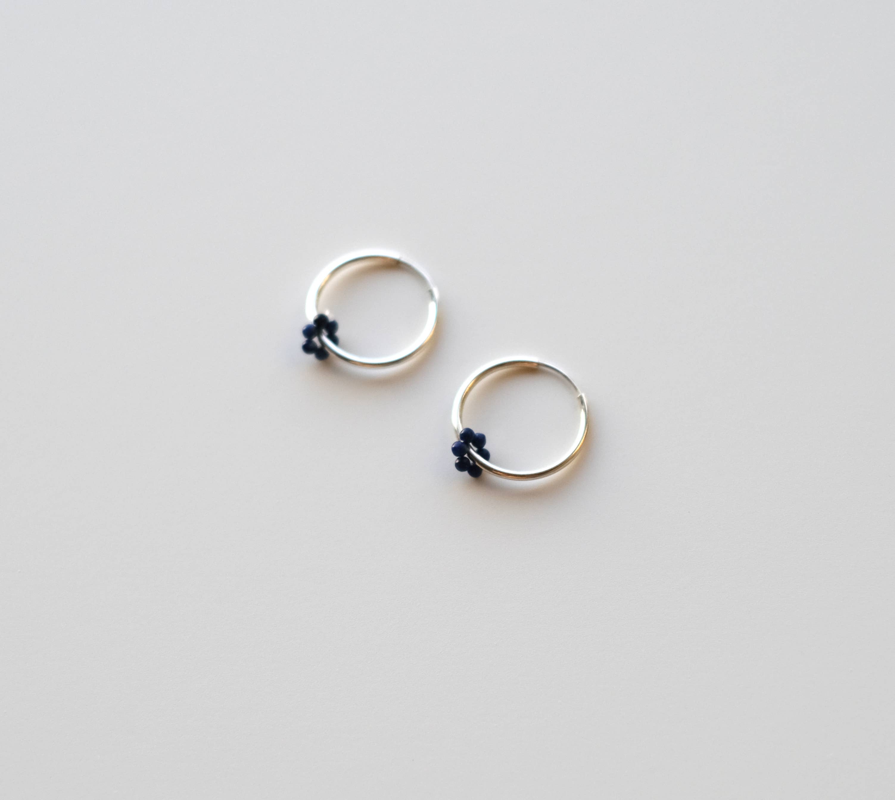 Object Flux - Wholesale Hoop Earrings - Sterling Silver Gemstone Hoop Earring (single)2