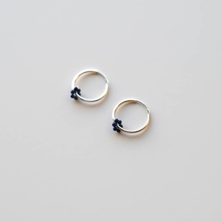 Object Flux - Wholesale Hoop Earrings - Sterling Silver Gemstone Hoop Earring (single)2