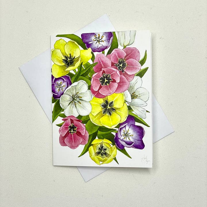 Blooming Tulips Notecard for wholesale by Broad Bloom