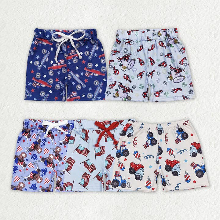 Sibling Baby Boys Summer 4th Of July Shorts Bottoms for wholesale by Aier Wholesale