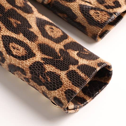 Multi-farvet BL095 Elegant Leopard Blazer: Slank, Stilfuld, Elegant for engroshandel på Faire7