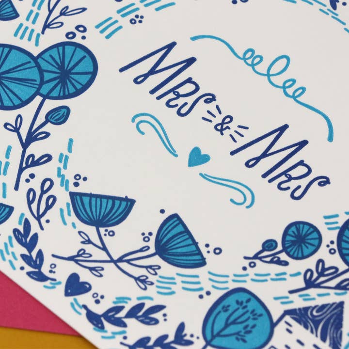 Paper Parasol Press - Wholesale Wedding Card - Mrs and Mrs Card2