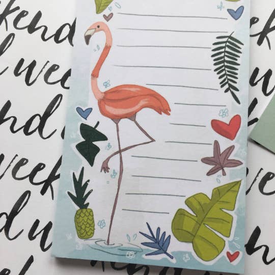 The Persnickety Co - Wholesale Notepad - Flamingo List Notepad