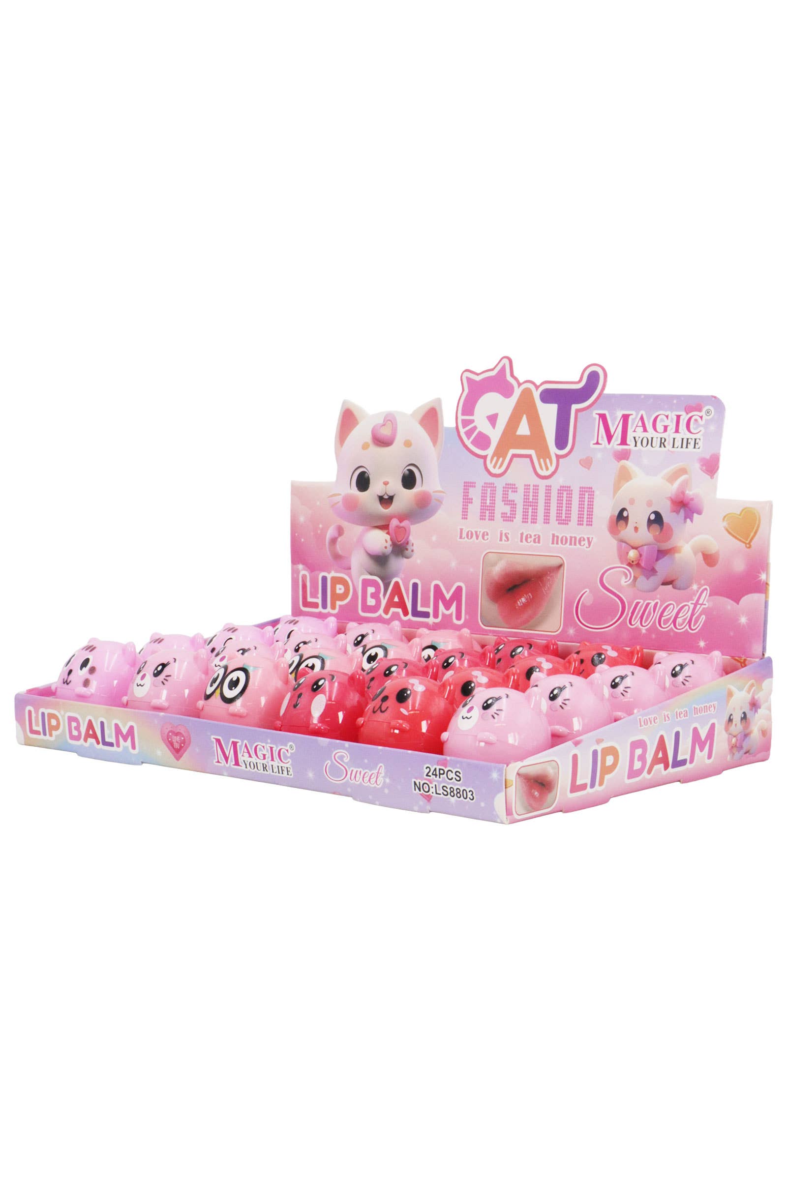 SORTIERT Kitty Cat Feuchtigkeitsspendender Lippenbalsam - 24 Stück für den Großhandel auf Faire1