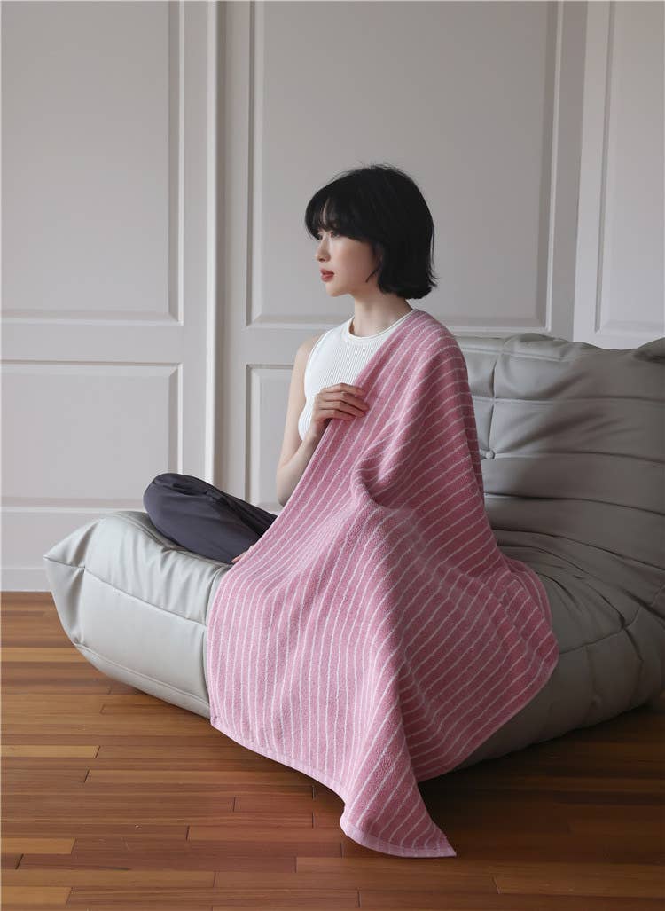 INSPECIAL HOME - Wholesale Bath Towel - Ultra Soft Absorbent Retro Stripe Bath Towel - 100% Organic 16