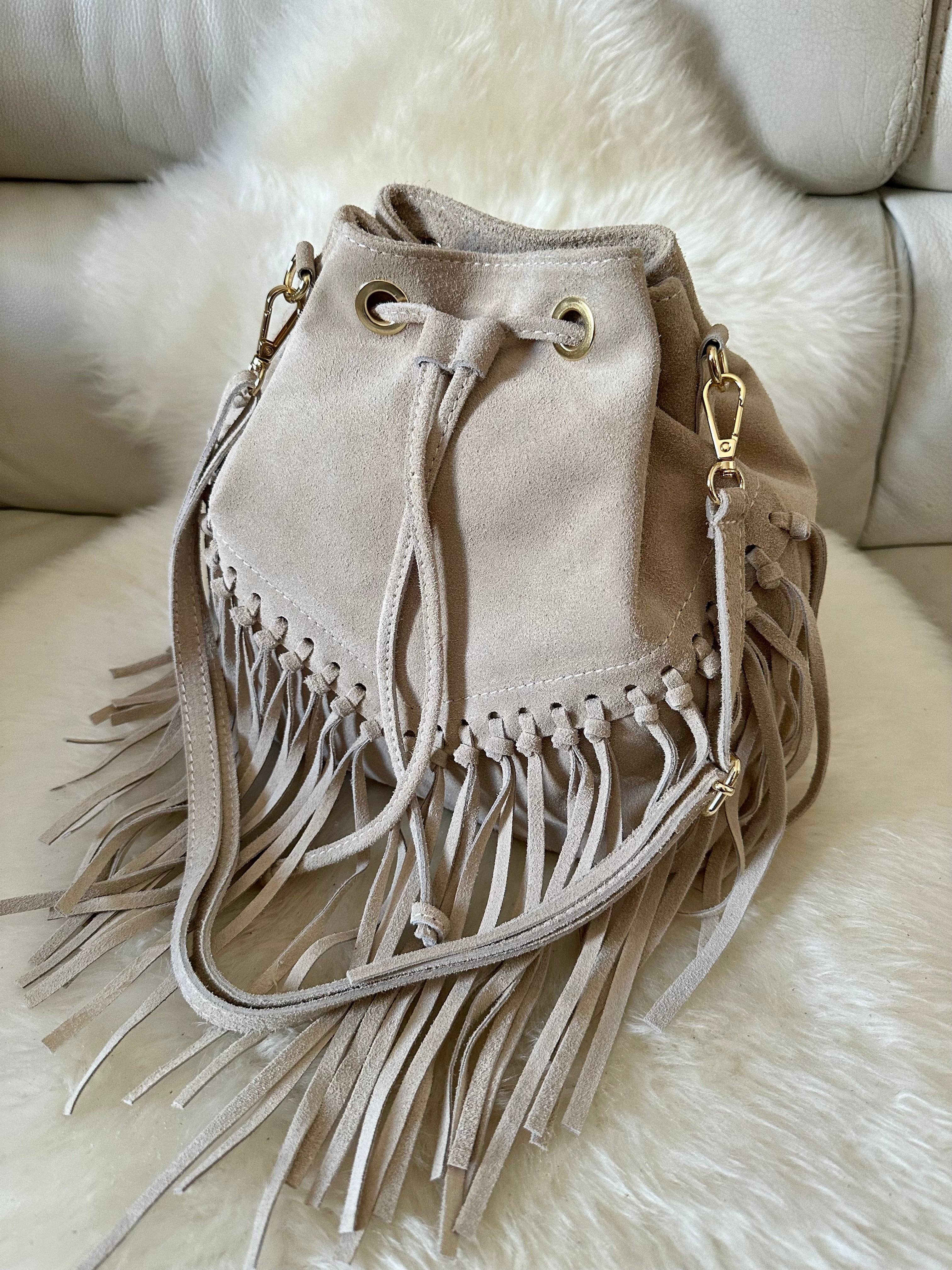 Zhade - Wholesale Shoulder Bag - Women's - SUEDE BUCKET - fringes15