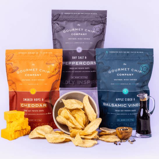 The Gourmet Chip Company - Wholesale Chips - Bay Salt and Peppercorn Thick Cut Potato Chips - Case of 122