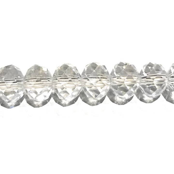 Perles transparentes, perles en verre, perles en verre facettées en forme de rondelle, bijoux DIY, perles pour fabrication de bijoux, fournitures pour bijoux, 8X6mm pour la vente par Akstar Gems