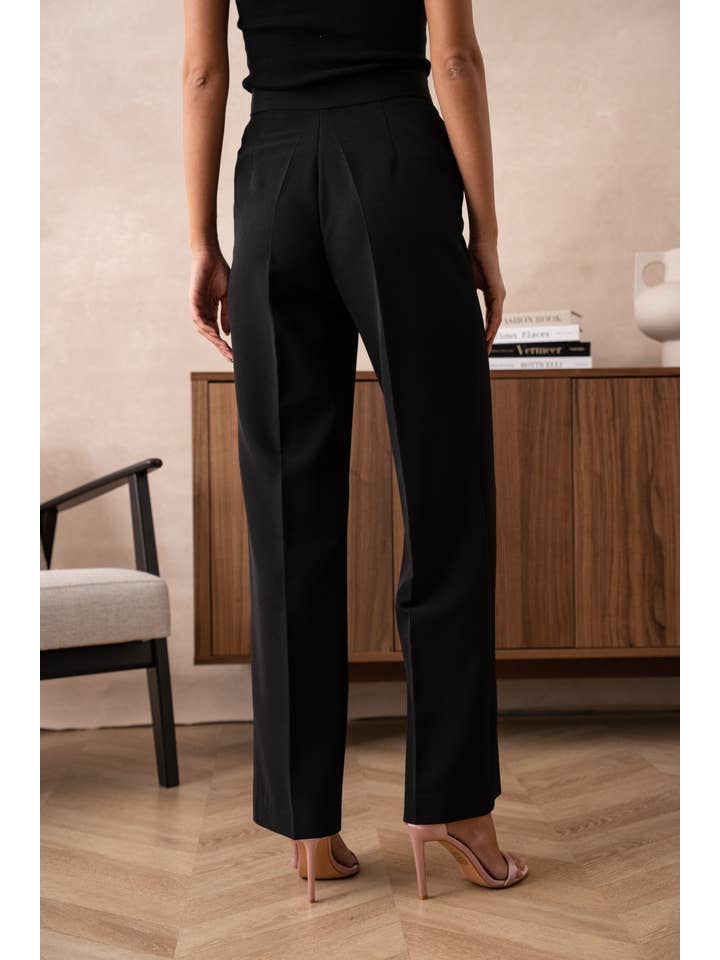 Attentif Paris – wholesale Byxor - Dam – Solid raka byxor med hög midja72