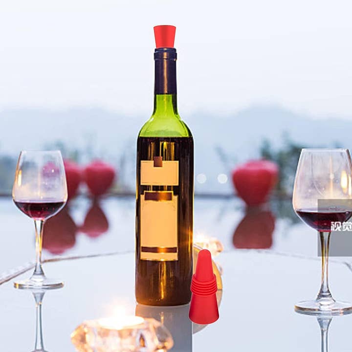 Vigor Path - Wholesale Wine Stopper - Wine Stoppers for Wine Bottles, Silicone Reusable Wine (Blue)3