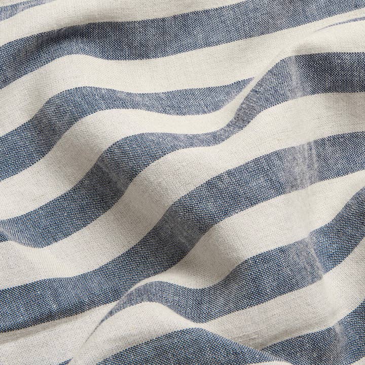 Piglet in Bed USA - Wholesale Duvet Cover - Atlantic Pembroke Stripe Linen Blend Duvet Cover1