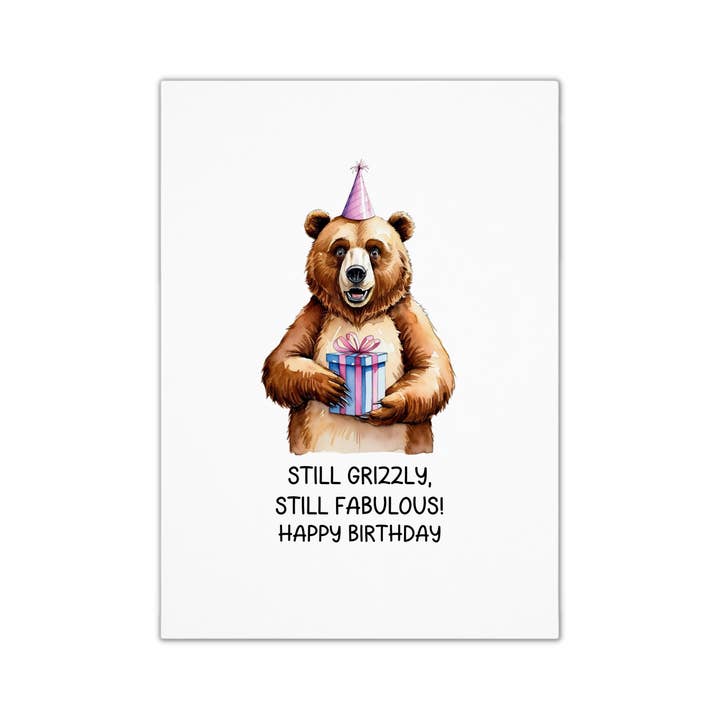 Tarjeta de cumpleaños única y divertida - Oso para venta al por mayor de Smirk & Scribble