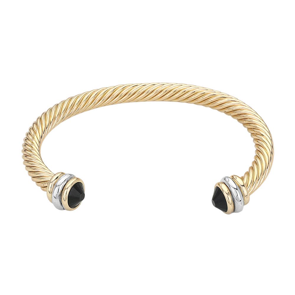 Sensibling Corp. - Wholesale Cuff Bracelet - Stone Tip Twisted Rope Cuff Bracelet
10