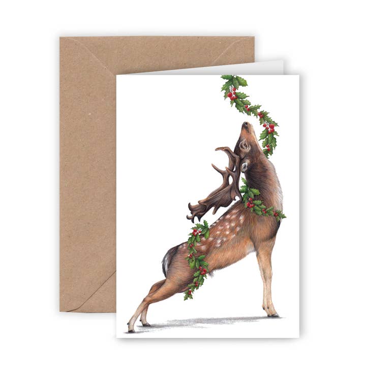 Cartão de Natal Veado - Cartão de Saudação Animal por atacado de Beast of Paradise