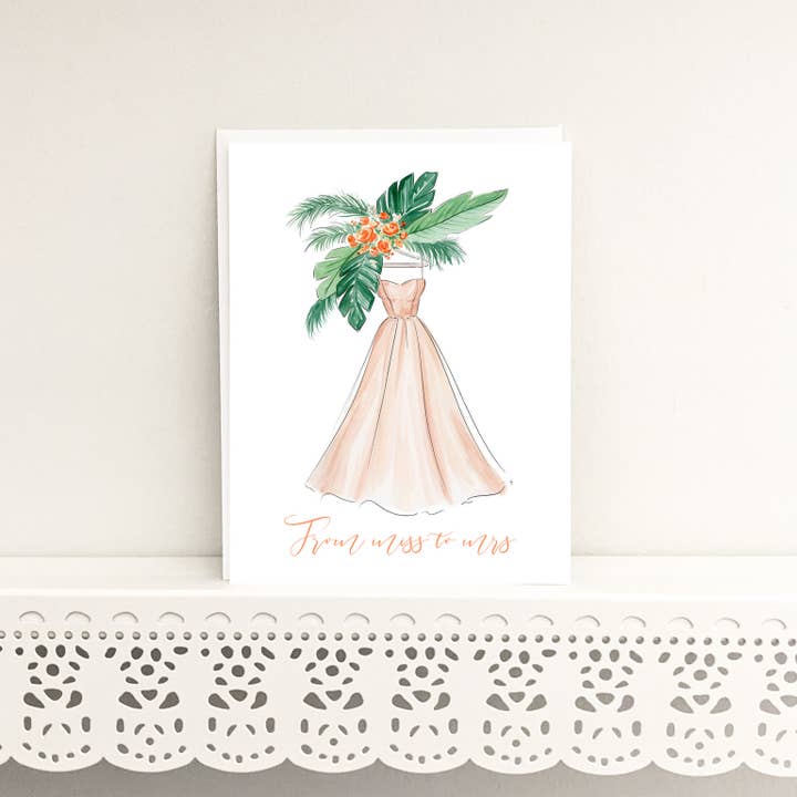 Almeida Illustrations – wholesale Wedding card – Miss to Mrs. - Bridal Shower, Newly Engaged Greeting Card6