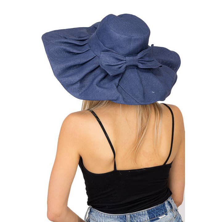 Cap Zone - Vente Chapeau de paille – femme - Chapeau de soleil Derby à volants et nœud excentrique