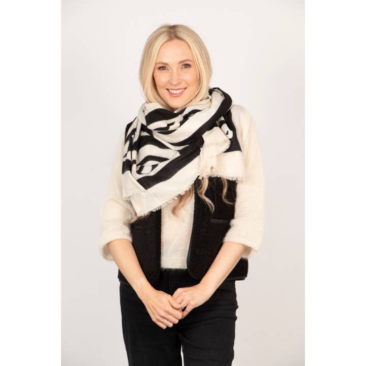 Sarta Accessories - Wholesale Scarf - Women's - Aston Lightweight Scarf - Cream, Abstract2