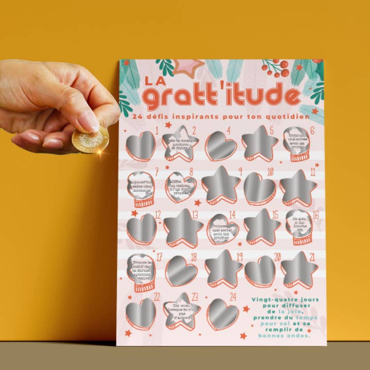 GRATTE MOI papeterie - Wholesale Card Game - Solo wellness advent calendar to scratch - Gratt'itude