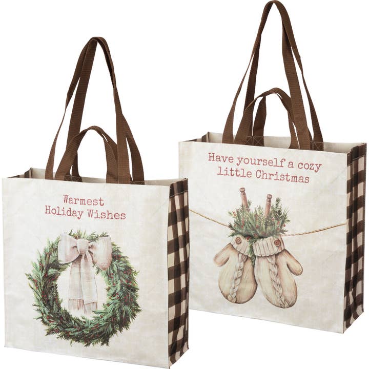 Primitives by Kathy - Wholesale Tote Bag - Unisex - Warmest Holiday Wishes Market Tote