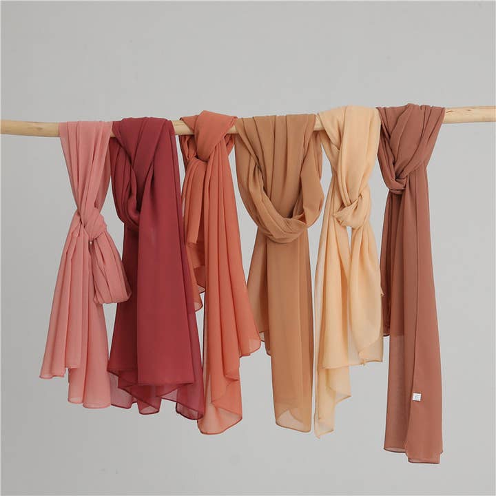 Écharpe en chiffon rectangulaire de couleur unie pour la vente par MoodGold