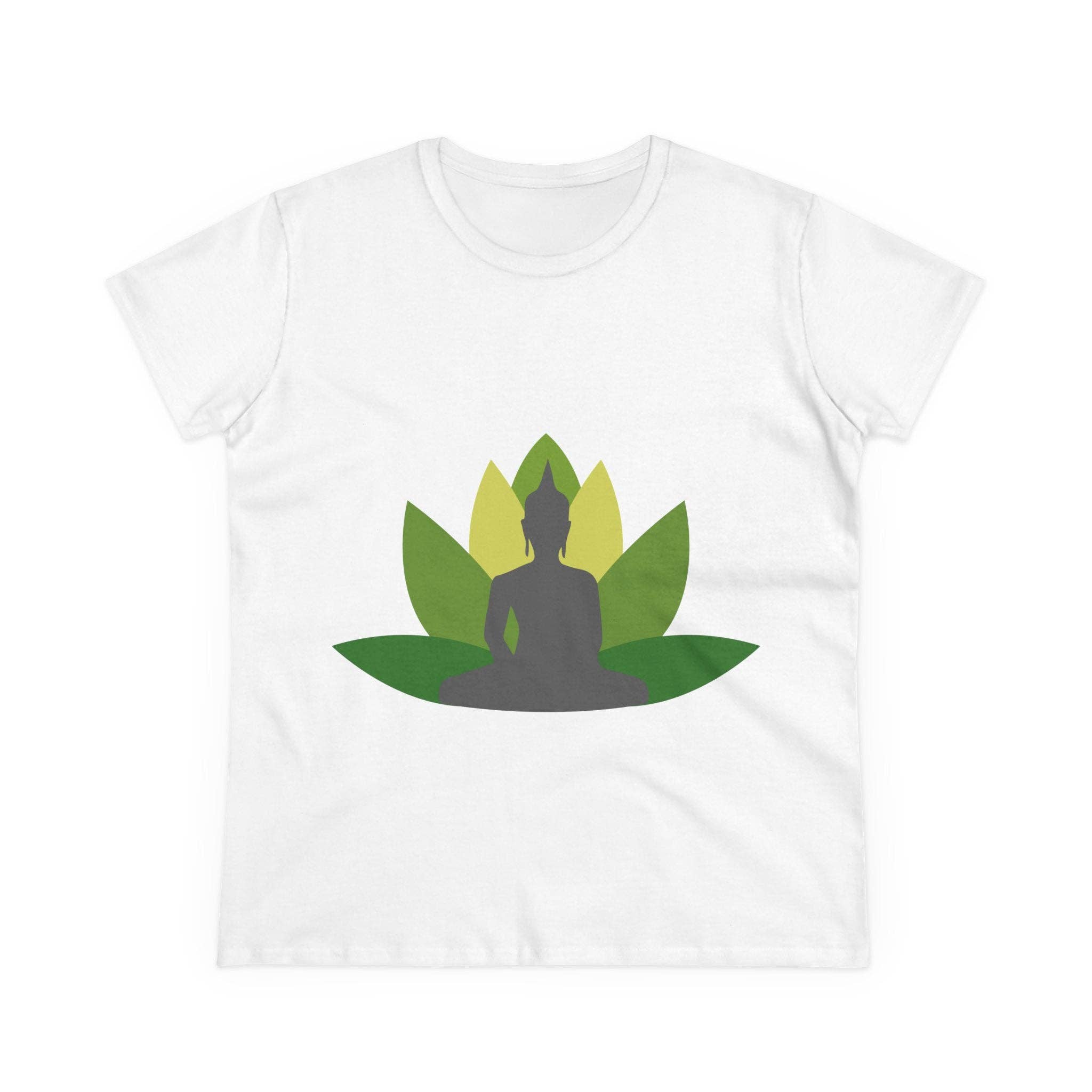 Restored By Nature Company - Wholesale Screen Printed T-Shirt - Women's - Women’s Graphic Tee – Buddha with Lotus Flower – Mid-weight Soft Cotton11