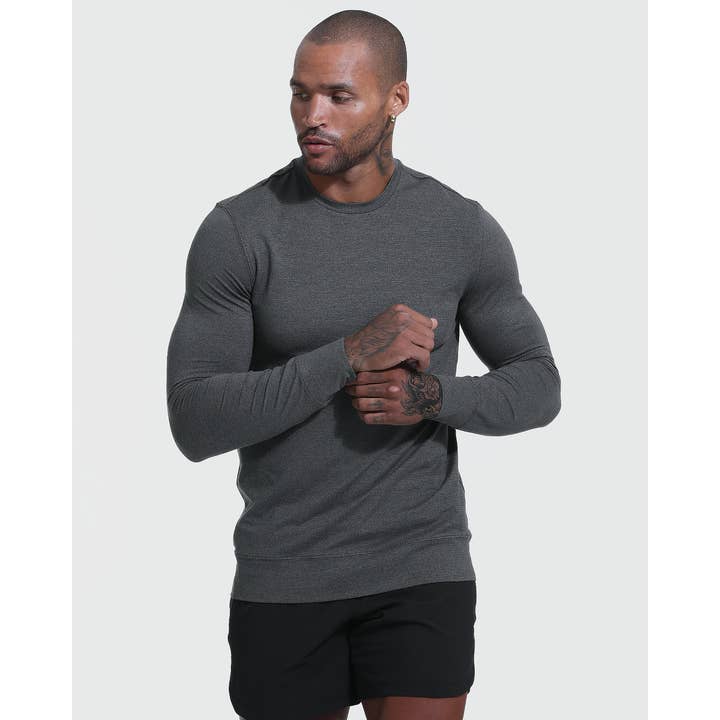 Sweatshirt | Active Comfort | Crew Neck | Charcoal Heather for wholesale by True Classic