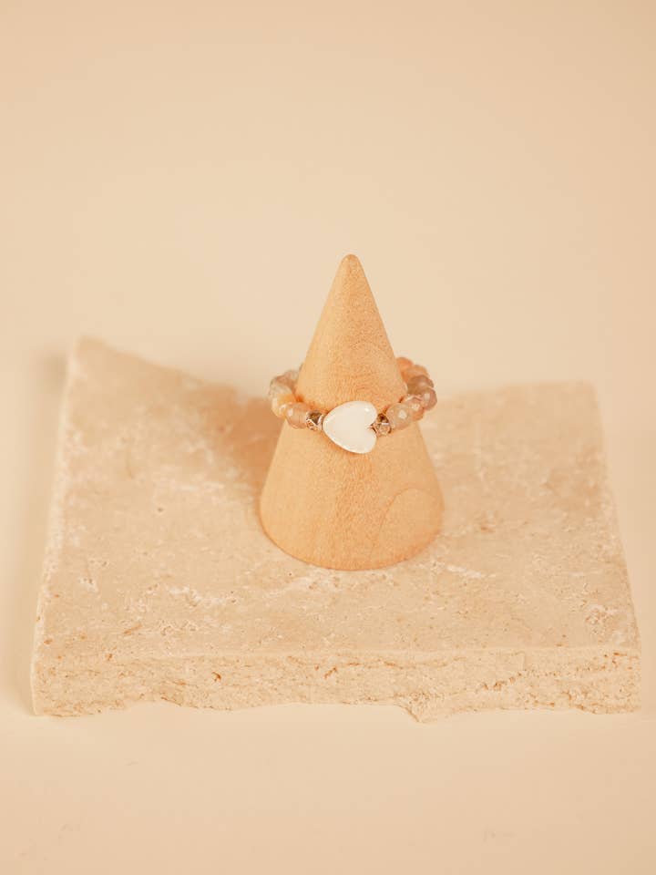 Moonstone Heart Ring for wholesale by the great blossom