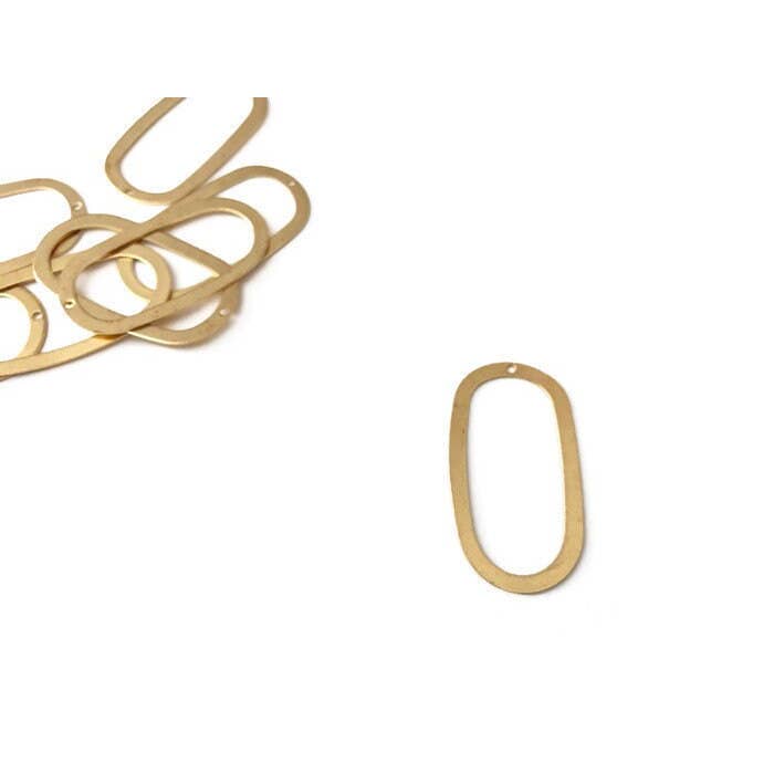 4 pezzi+35 x 19 mm - Ciondoli ovali in ottone grezzo per la vendita all'ingrosso da parte di Crafters Resort