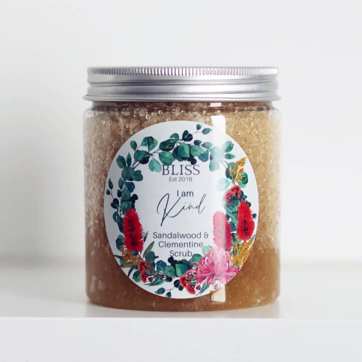 Sandalwood & Clementine Sugar Scrub - I am Kind for wholesale by BLISS by Waddell & Co