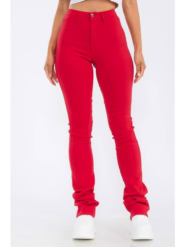 JBLA FASHION – Engroshandel Bukser - Dame – 2404-Højtaljede Superstræk Stacked Bukser10