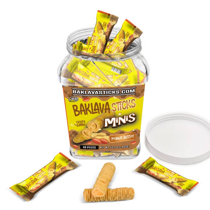 Baklava Sticks - Wholesale Chocolate Covered Sweets - Baklava minis with Hazelnut Chocolate 8 Flavors8