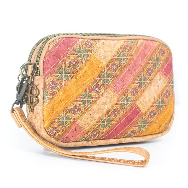 Meninas Bonitas Cork - Wholesale Clutch Bag - Women's - Natural Cork Patchwork Embellished Clutch for Women BAGF-059