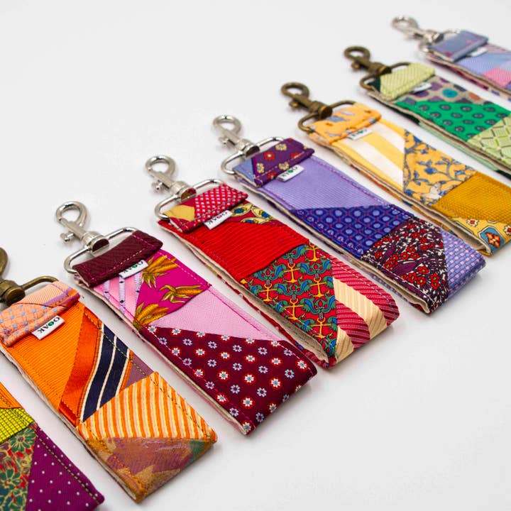 Conjunto de porta-chaves patchwork arco-íris por atacado de It's OOAK