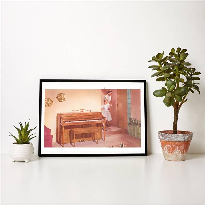 Found Image Press - Wholesale Art Print - Art Print NP-681 Mother and Daughter with New Piano1