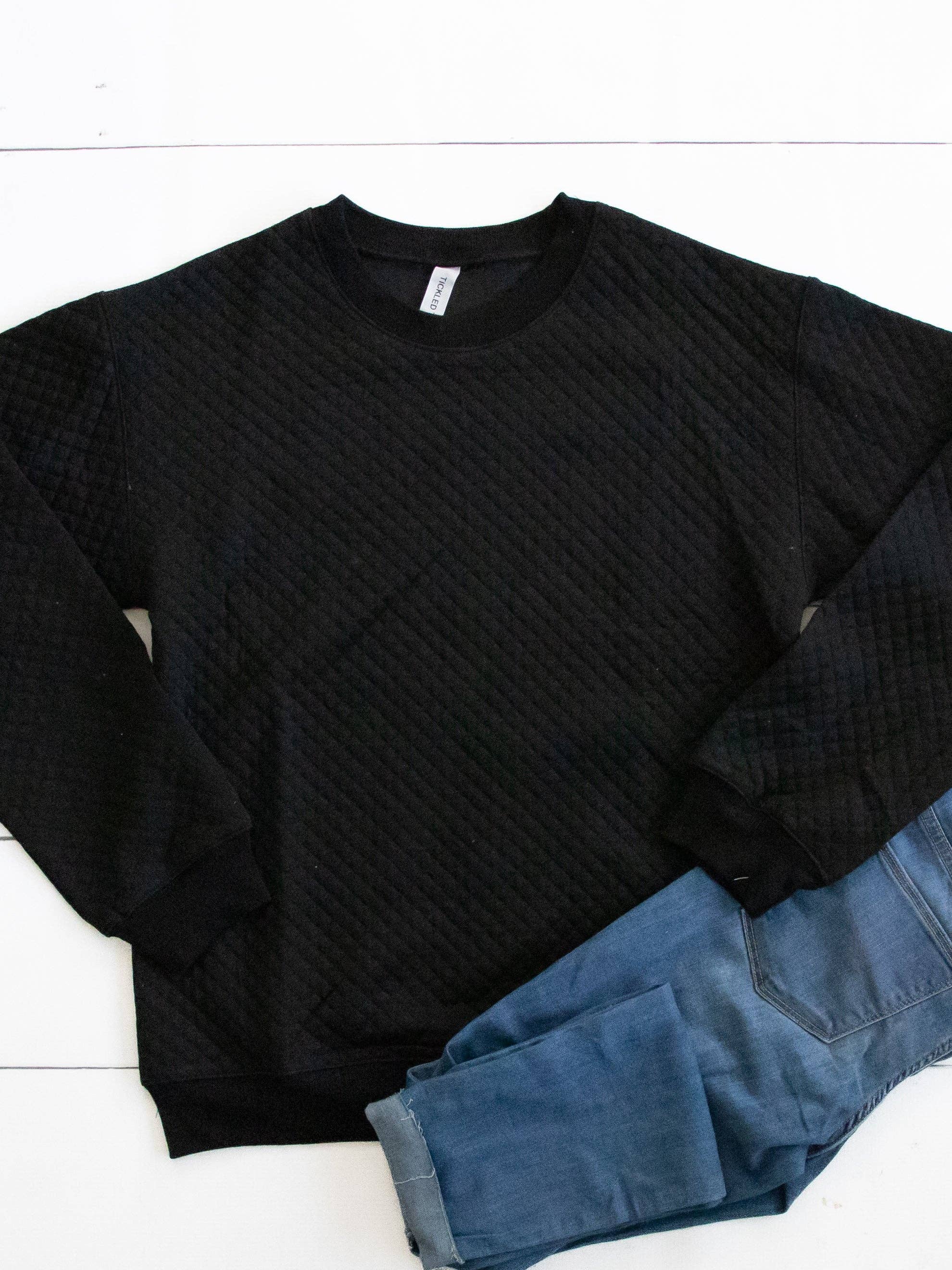 Tickled Teal – wholesale Sweatshirt - Dam – Quiltad tröja1