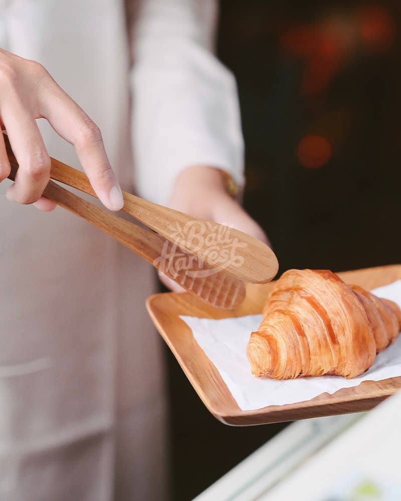 Bali Harvest – Großhandel Küchenzange – Teakholzzange, lange Salatzange, Brot, Toast, Nudelzange3
