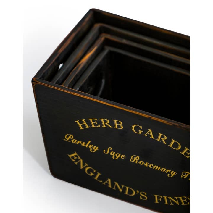 McGowan & Rutherford Ltd – suporte para vasos de plantas por atacado – Conjunto de 4 Plantadores de Jardim de Ervas de Madeira Antigas2