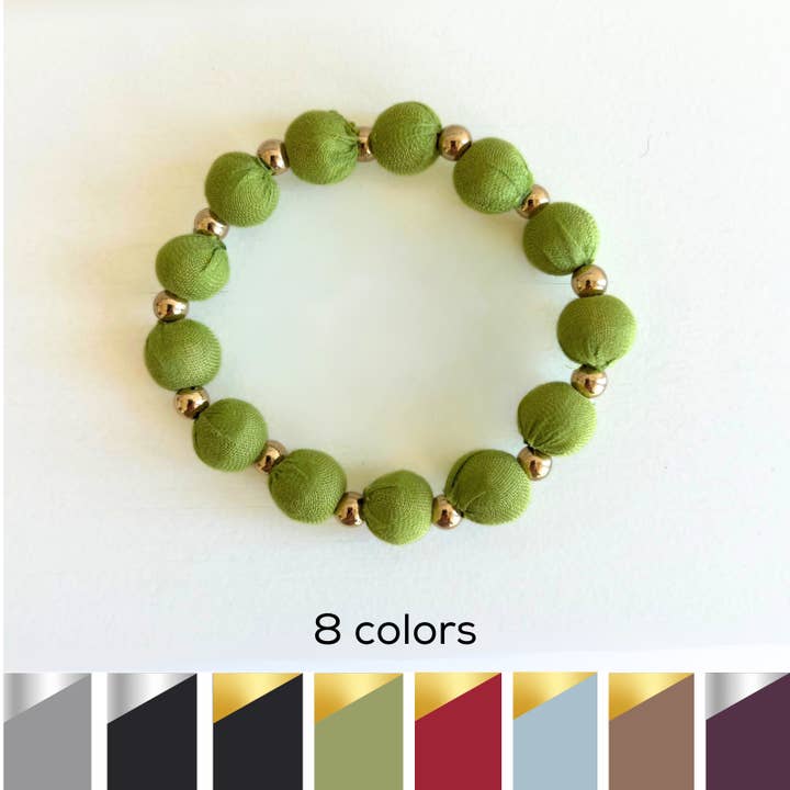Humble Hilo - Wholesale Beaded Bracelet - Humble Hilo Sari Jewelry, Textile Bead and Metallic Bead Bracelet
