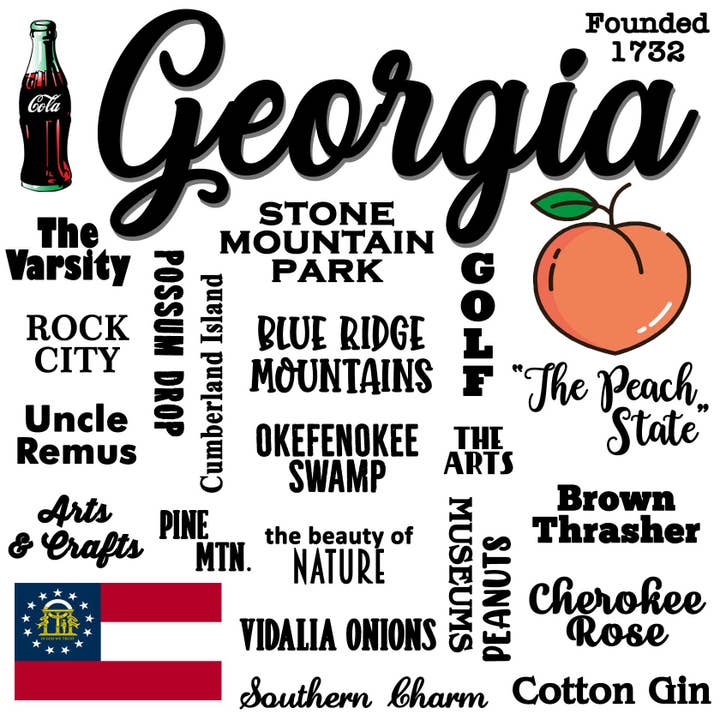 Georgia Souvenir Home Decor Kitchen Tea Towel for wholesale by Distinctive Design Wholesale