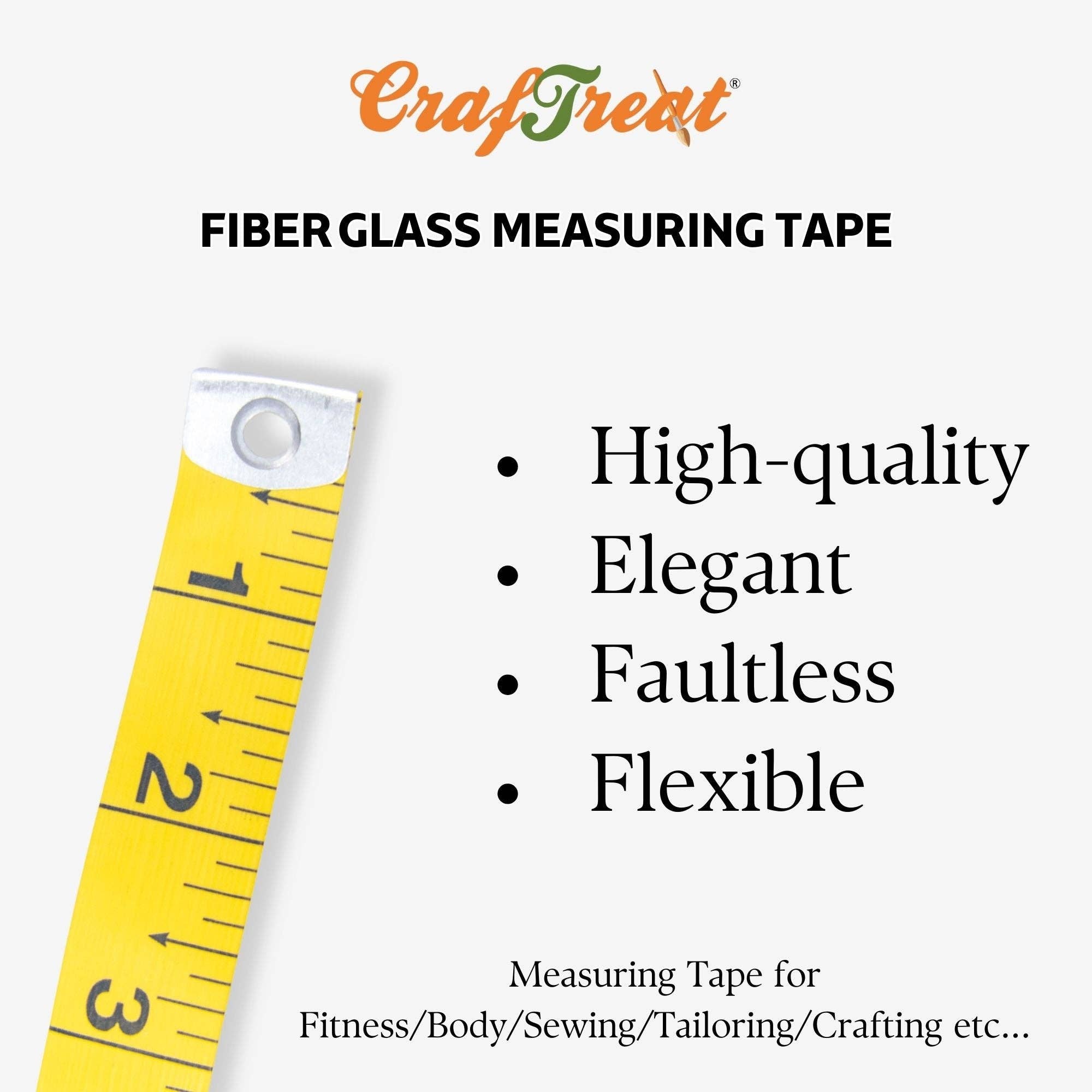 CrafTreat - Wholesale Measuring Tape - Craftreat White Fiberglass Measuring Tape for Sewing 2 pcs1