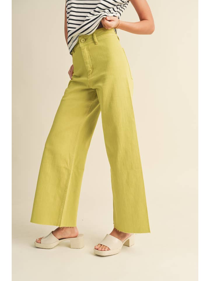 MIOU MUSE - Vente Jean – femme - Pantalon en denim droit à jambes larges MMP62325