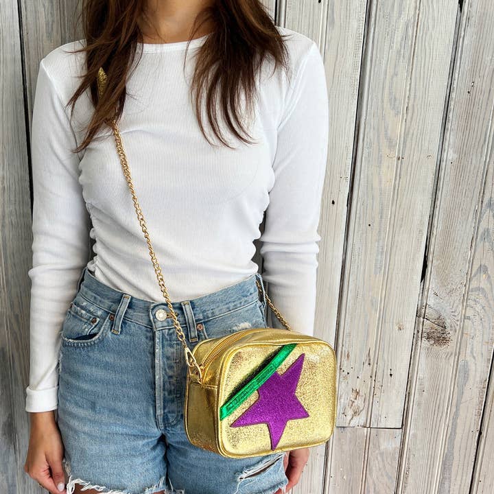 Nola Mercantile - Wholesale Crossbody Bag - Women's - Golden Mardi Gras Bag1
