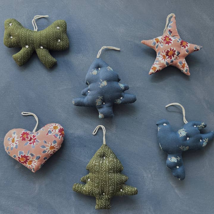 Bliss and Mischief - Wholesale Ornament - Tree Ornament, Calico Stripe Moss3