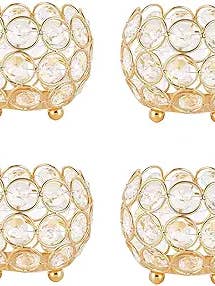 Porte-bougies votives en cristal Lanterne à bougie chauffe-plat Cadeau-4 pour la vente par 1 DOLLAR IMPORTS, LLC