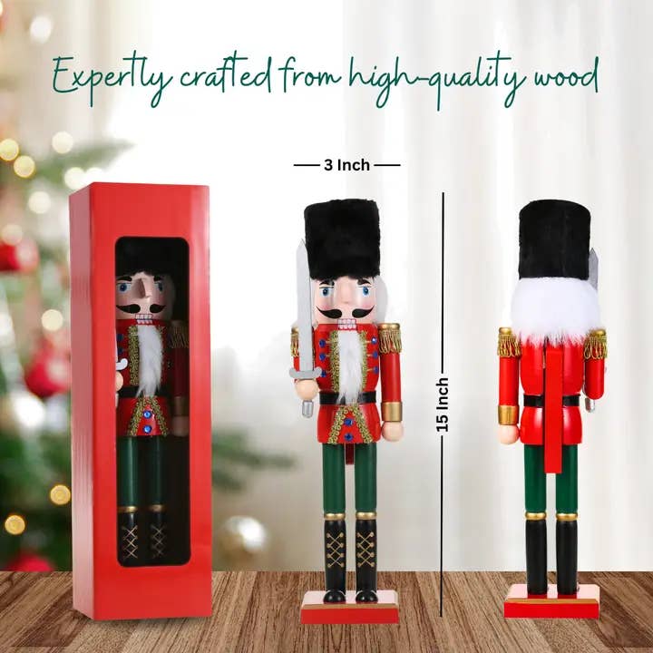SINT - Wholesale Holiday Nutcracker - SINT 15 Inch Traditional Wooden Nutcracker for Christmas Decorations22