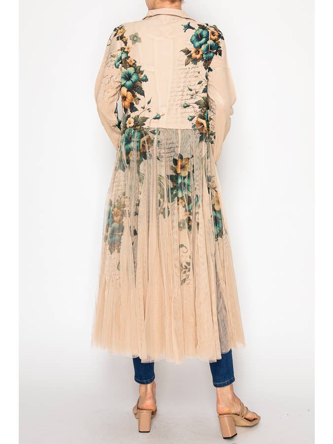 HIBISCUS Chic Contrast Longline Blazer Jacket With Mes4773TP-HIBISCUS for wholesale on Faire3