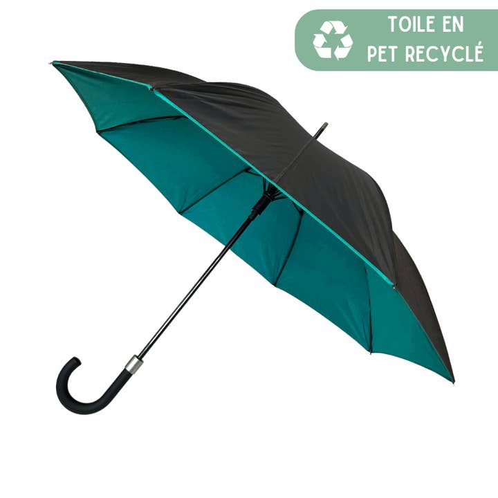 Large Double Canopy Umbrella Blue Green - Recycled PET for wholesale by SMATI