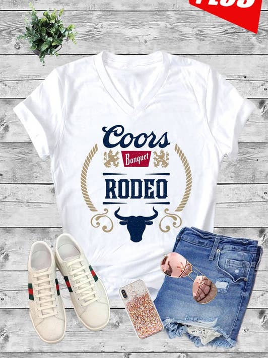 T-shirt unisexe à manches courtes et col en V pour la vente par Top Avenue