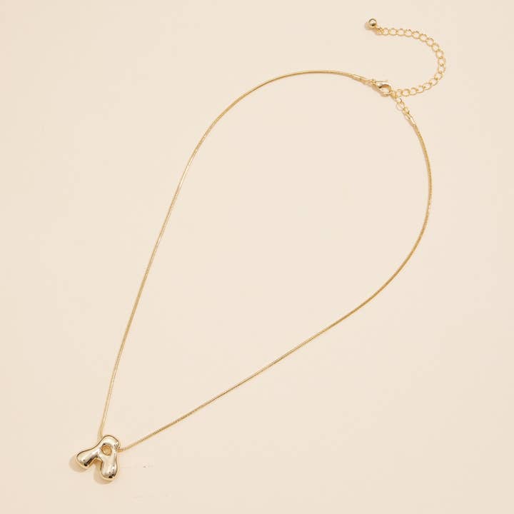 Frem - Wholesale Pendant/Charm Necklace - 16 Assorted Pack of Bubble Design Initial Short Necklaces3